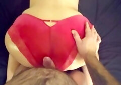 He promised me a booty rub, but ended up cumming all over my panties!