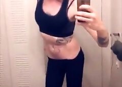 Trans Goddess Plays with her she Cock