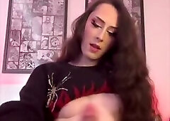 O cums rubbing dildo on dick