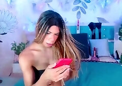 Pink labia close up of naive brunette