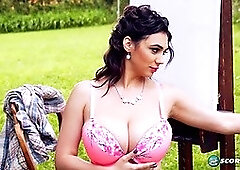 Alexya's solo outdoor show: Big tits and big boobs play with boob play and solo action!