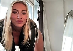 Hot blonde is smoking and masturbating on her webcam