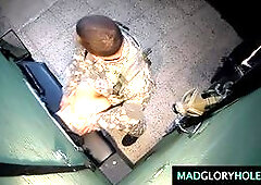 Sexy Brunette Changing Boyfriend In Glory Hole