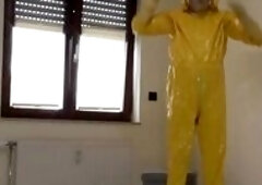 full pvc plastic costume breathplay joy