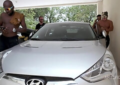 Brasilian pornstar Larissa Leite 4 on 1 DAP with big cocks, DP