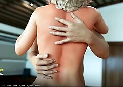 Hot mommy gets down to some butt action in a visual novel playthrough