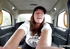 Horny Slovak girl asked a taxi driver to fuck her on the back seat, until she cums