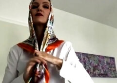 Mature elegant LadyVictoriaValente in a classy white blouse showing off her style