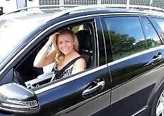 Pretty blonde takes a dick in her pussy and a toy up her ass