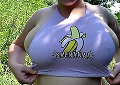 Real sex in nature on the river bank after swimming POV