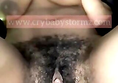 Oiling Up My Taut Black Vagina So U Can Slip Right In