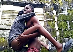 Student screw Afro tiny with his BBC