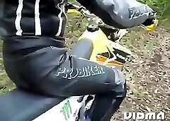 Two Hot Bikers-One Fucking A Motorcycle Exhaust Pipe