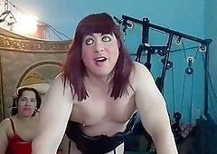 LolaShemale74's man-meat gets deep throated while kissing and fondling the orbs of a kinky aged trans babe