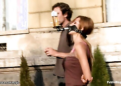 Big Breasted blond Romanian hot girl public screwed