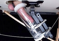 Milking Table Machine Pumps My Cock Dry