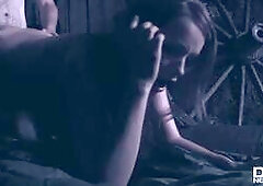 Super Hot Redhead Sophie Lynx Gets her Pussy & Asshole Drilled at Army Base