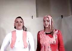 Lola and Jodie play a Sci-fi quiz and gets indecent in gunk and gunge when they get a question wrong and then too disrobe