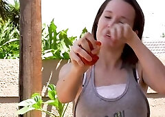 Squashing Fruit With Alicia