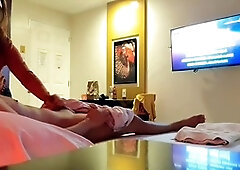 Amateur Asian Dakz88 gives a hot handjob and deepthroat while watching TV