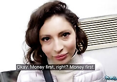 Public Agent Large bazookas natural Ukrainian sucks large penis outdoors