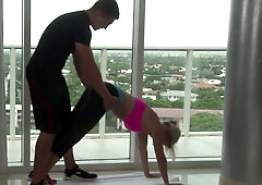 Blonde Cougar In Tight Black Dress Blows Thick Young Dong