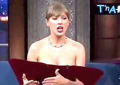Taylor Swift Breasts Scene  in Late Show With Stephen Colbert