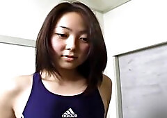 Cute japanese girl sex in white swimsuit