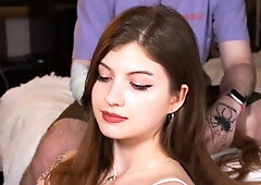 Cute brunette amateur teen masturbates on webcam