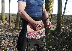 Jerking off in the woods next to the railway while trains pass by. Will there be sperm?