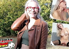 Fit Blonde Glasses Girl Vivi Vallentine Pickup and Talk to Casting Fuck