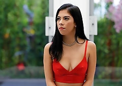 Red thong hottie Mila is enjoying amateur loving with a hunk