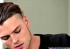 Cockloving twink gets doggystyled after bj