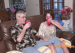 Trailer park ffm, old man cum eating, dixies trailer park femdom