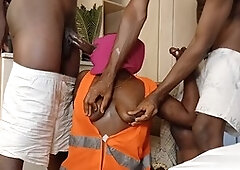 Body shaking orgasm, cum multiple times, tabouret