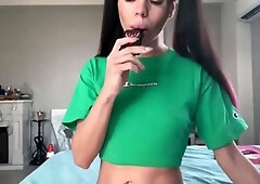Sexy teen ebony solo toy masturbation