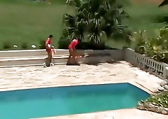 Cute Lovers Fucking By The Pool