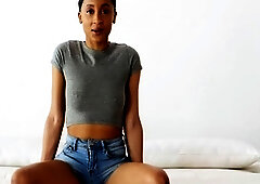 Sexy amateur fingered after sucking cock in casting call