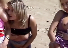 Real French exhibitionist milf blonde mature in group sex compilation