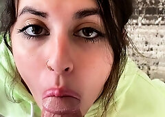 ShesNew Amateur brunette girlfriend POV blowjob handjob