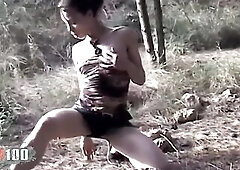 Great striptease of worthy Danny gets undressed in the woods hawt hawt hot