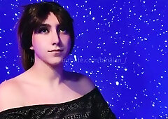 Shemale tranny enjoying solo masturbation