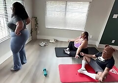 Teddy Strokez is on his 1st official date with marvelous Bigg Debbie Cakez at the private Stretched by Tiffany yoga studio. What starts as a intimate 