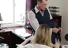 TBabe Casey Kisses enjoys office anal sex