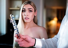 An awesome inked model Delilah Day gets rammed from behind on the sofa