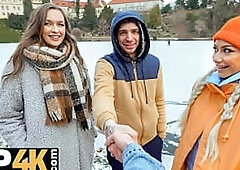 SWAP4K. Met an couple by the lake, worked hard on showing the girl what wild threesome is