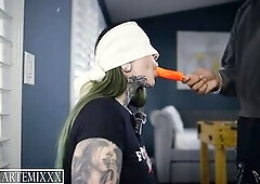 TheArtemixx - ArtemiXXX Catches Rosa Rouge Cheating With Blind Smack Test, Pounds Her Vagina