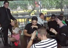 She Sucks His Dick, While We Drinking Our Cappuccino