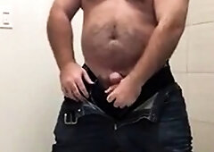 Hairy Daddy Bear Strokes His Meat