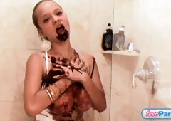 Busty latina teen covered